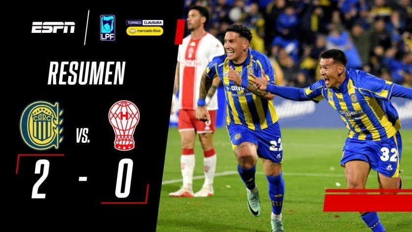 Rosario Central le ganó 2-0 a Huracán para afianzarse como puntero de la Zona B